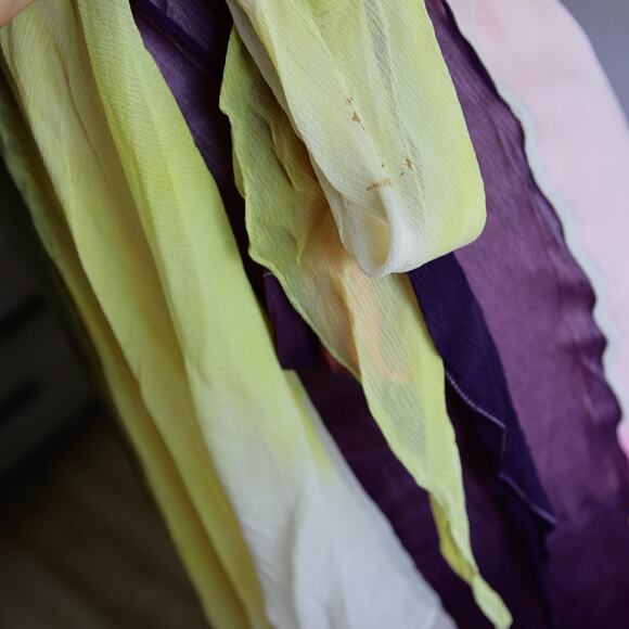 BCBGMAXAZRIA y2k Vintage Silk rainbow wrap dress size 4 S - Picture 5 of 8